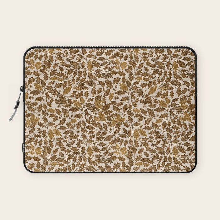 Golden Autumn Oak Pattern Laptop Sleeve Gallery Image 1