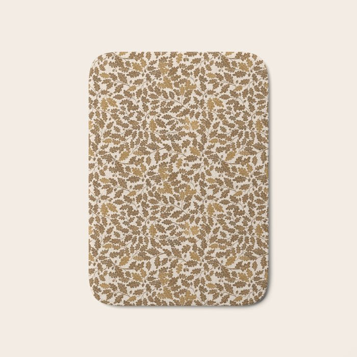 Golden Autumn Oak Pattern Bath Mat Gallery Image 1