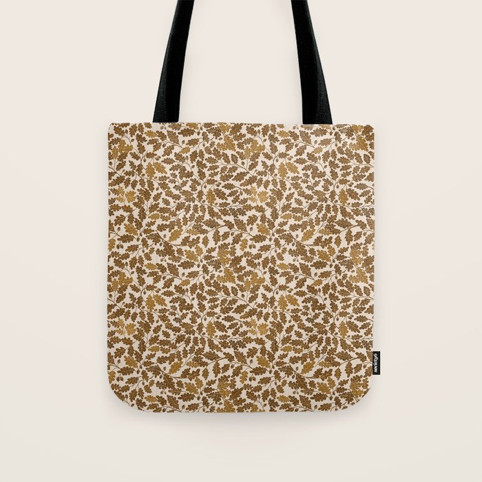 Golden Autumn Oak Pattern Tote Bag Gallery Image 1