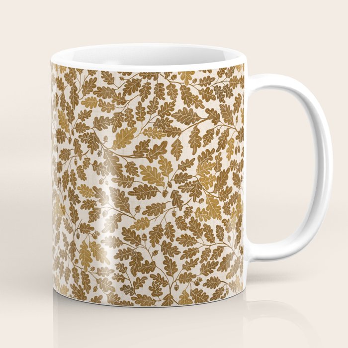 Golden Autumn Oak Pattern Coffee Mug Gallery Image 1