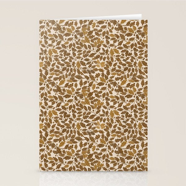 Golden Autumn Oak Pattern Stationery Card Gallery Image 2