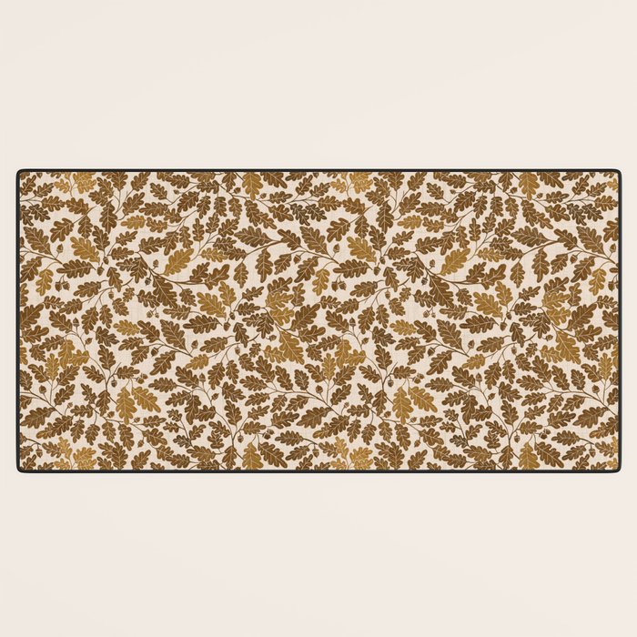 Golden Autumn Oak Pattern Desk Mat Gallery Image 3