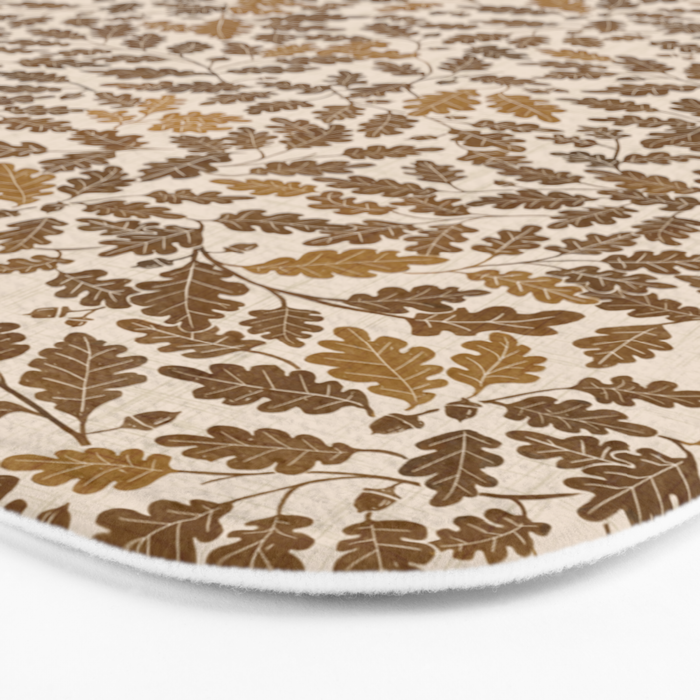 Golden Autumn Oak Pattern Bath Mat Gallery Image 3