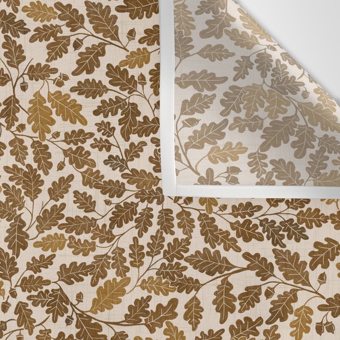 Golden Autumn Oak Pattern Wall Tapestry Gallery Image 3