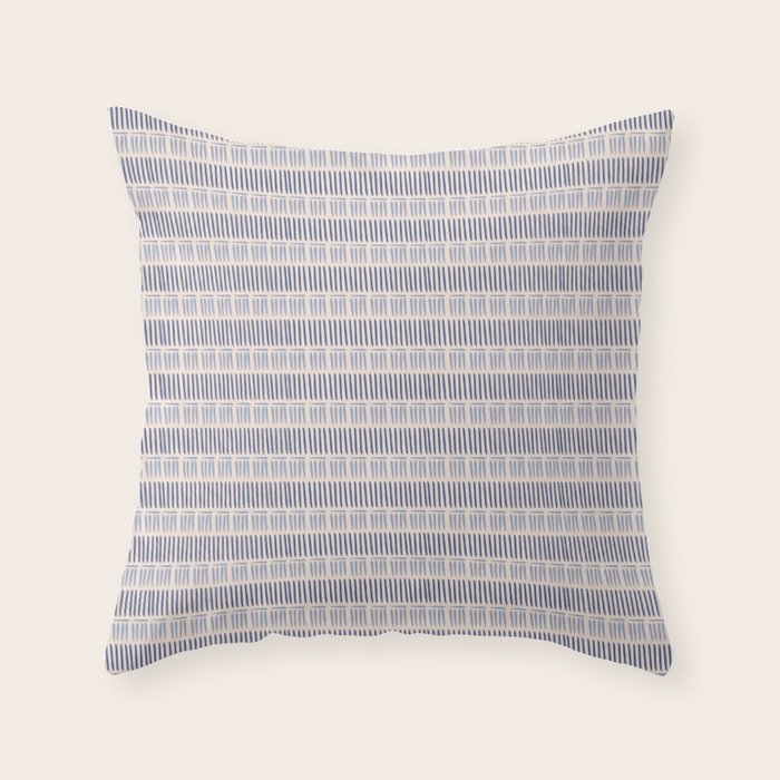 Indigo Blue Stripes  Throw Pillow Gallery Image 6