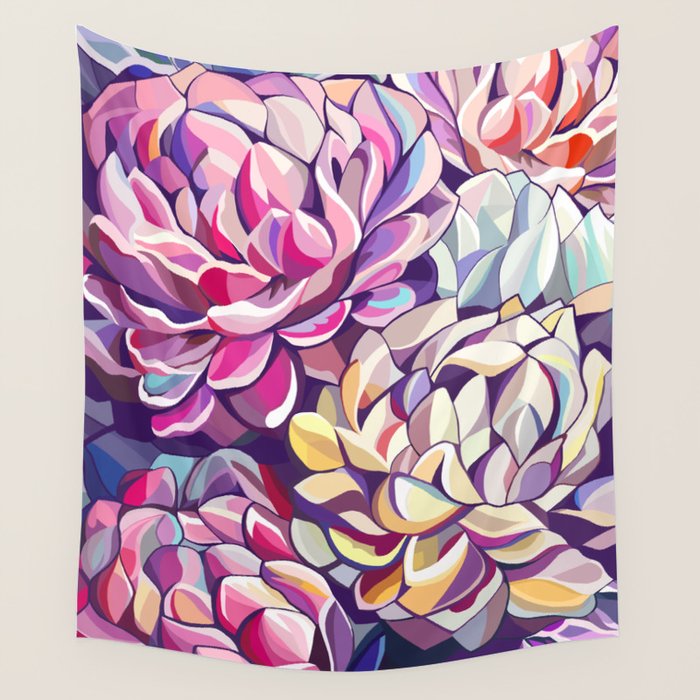 Peonies Wall Tapestry Gallery Image 1