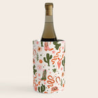 Retro Western-Inspired Pattern with Cacti, Snakes, and Cowboy Boots Wine Chiller Gallery Image 3