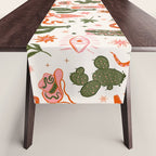 Retro Western-Inspired Pattern with Cacti, Snakes, and Cowboy Boots Table Runner Gallery Image 1