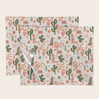 Retro Western-Inspired Pattern with Cacti, Snakes, and Cowboy Boots Placemat Gallery Image 1