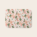 Retro Western-Inspired Pattern with Cacti, Snakes, and Cowboy Boots Bath Mat Gallery Image 1