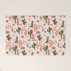 Retro Western-Inspired Pattern with Cacti, Snakes, and Cowboy Boots Welcome Mat Gallery Image 1