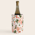 Retro Western-Inspired Pattern with Cacti, Snakes, and Cowboy Boots Wine Chiller Gallery Image 2