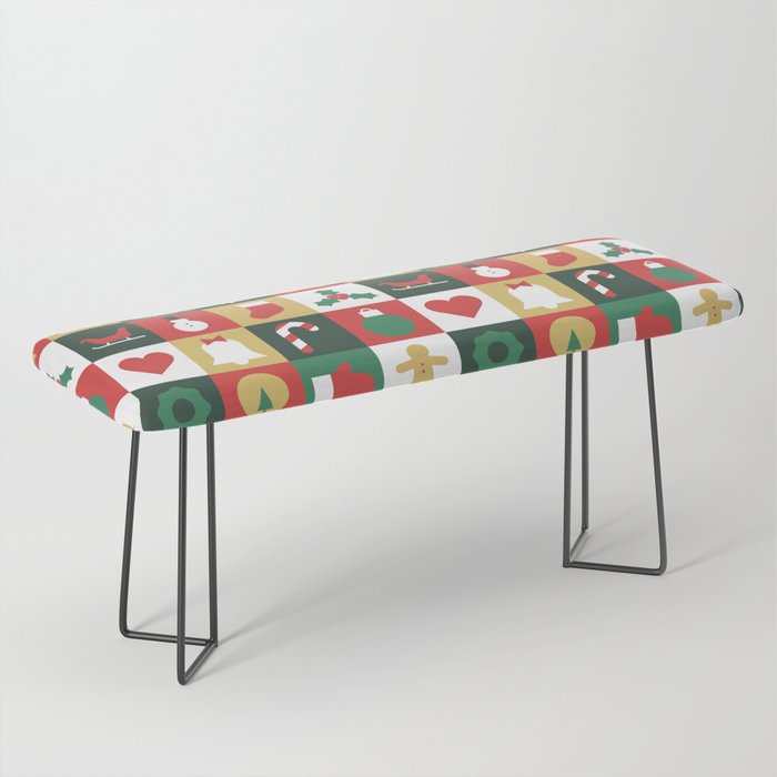 Christmas mosaic geometric pattern Bench Gallery Image 1