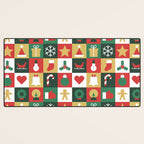 Christmas mosaic geometric pattern Desk Mat Gallery Image 3