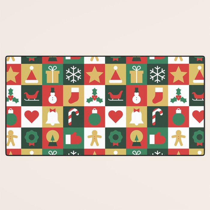 Christmas mosaic geometric pattern Desk Mat Gallery Image 3