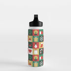 Christmas mosaic geometric pattern Water Bottle Gallery Image 3