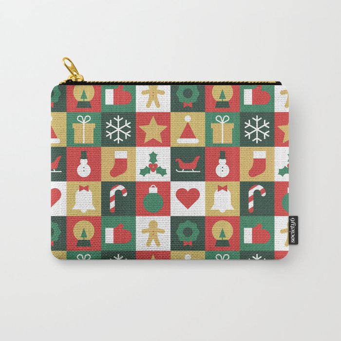 Christmas mosaic geometric pattern Carry All Pouch Gallery Image 1