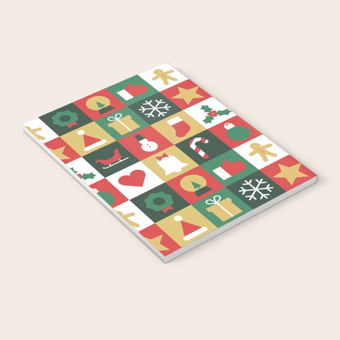 Christmas mosaic geometric pattern Notebook Gallery Image 3