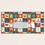 Christmas mosaic geometric pattern Desk Mat Gallery Image 1