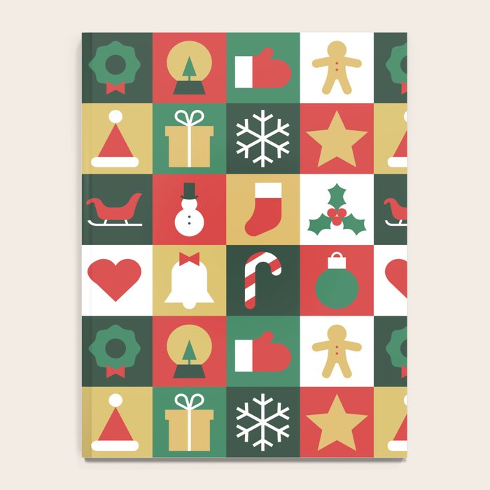 Christmas mosaic geometric pattern Notebook Gallery Image 4
