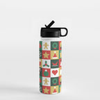 Christmas mosaic geometric pattern Water Bottle Gallery Image 1