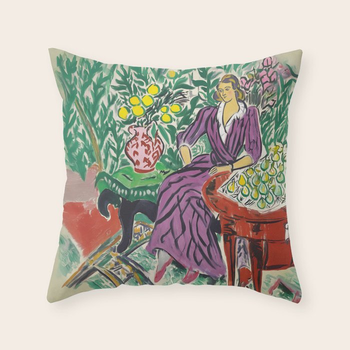 Purple Elegance in Garden Room Throw Pillow Gallery Image 6