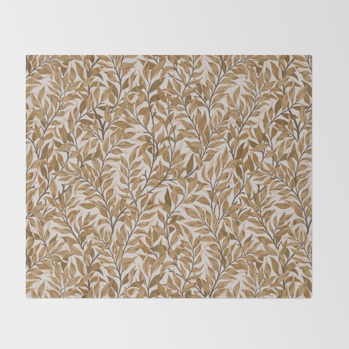  Autumn Botnica Foliage in Neutral Throw Blanket Gallery Image 2