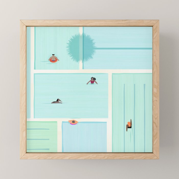 Saturdays At The Pool Illustration Mini Art Print Gallery Image 1