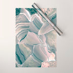 Agate Glow, Abstract Nature Rocks Photography, Texture Graphic Subdued, Grey Pink Geometric Pattern, Eclectic Contemporary Modern Boho Wrapping Paper Gallery Image 1