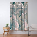 Agate Glow, Abstract Nature Rocks Photography, Texture Graphic Subdued, Grey Pink Geometric Pattern, Eclectic Contemporary Modern Boho Window Curtain Gallery Image 5