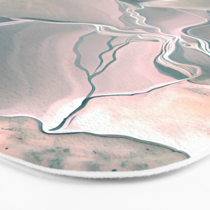 Agate Glow, Abstract Nature Rocks Photography, Texture Graphic Subdued, Grey Pink Geometric Pattern, Eclectic Contemporary Modern Boho Bath Mat Gallery Image 3