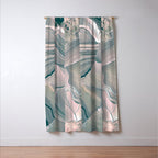 Agate Glow, Abstract Nature Rocks Photography, Texture Graphic Subdued, Grey Pink Geometric Pattern, Eclectic Contemporary Modern Boho Window Curtain Gallery Image 3