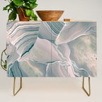 Agate Glow, Abstract Nature Rocks Photography, Texture Graphic Subdued, Grey Pink Geometric Pattern, Eclectic Contemporary Modern Boho Credenza Gallery Image 1
