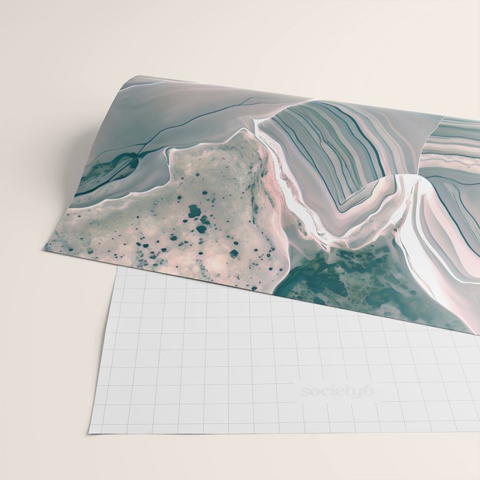 Agate Glow, Abstract Nature Rocks Photography, Texture Graphic Subdued, Grey Pink Geometric Pattern, Eclectic Contemporary Modern Boho Wrapping Paper Gallery Image 2