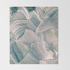 Agate Glow, Abstract Nature Rocks Photography, Texture Graphic Subdued, Grey Pink Geometric Pattern, Eclectic Contemporary Modern Boho Throw Blanket Gallery Image 2