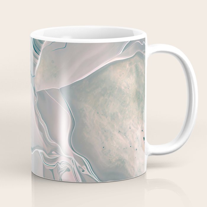 Agate Glow, Abstract Nature Rocks Photography, Texture Graphic Subdued, Grey Pink Geometric Pattern, Eclectic Contemporary Modern Boho Coffee Mug Gallery Image 1