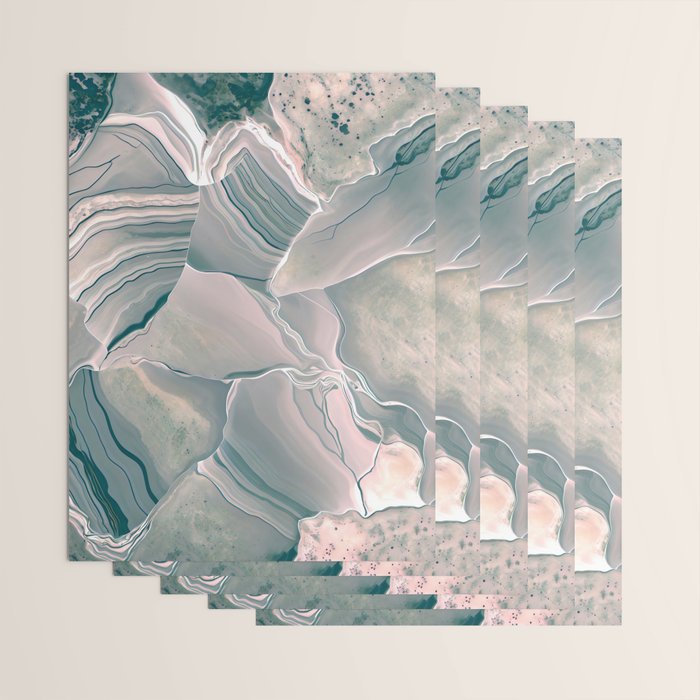 Agate Glow, Abstract Nature Rocks Photography, Texture Graphic Subdued, Grey Pink Geometric Pattern, Eclectic Contemporary Modern Boho Wrapping Paper Gallery Image 3