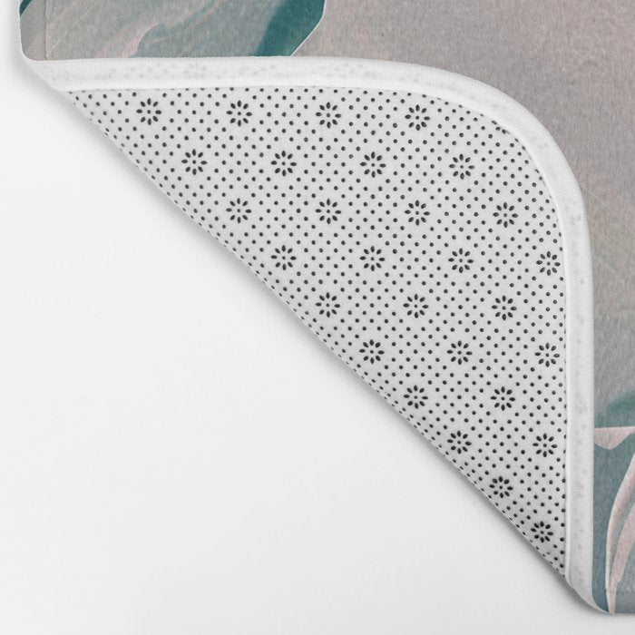 Agate Glow, Abstract Nature Rocks Photography, Texture Graphic Subdued, Grey Pink Geometric Pattern, Eclectic Contemporary Modern Boho Bath Mat Gallery Image 2