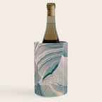 Agate Glow, Abstract Nature Rocks Photography, Texture Graphic Subdued, Grey Pink Geometric Pattern, Eclectic Contemporary Modern Boho Wine Chiller Gallery Image 2