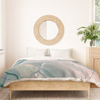 Agate Glow, Abstract Nature Rocks Photography, Texture Graphic Subdued, Grey Pink Geometric Pattern, Eclectic Contemporary Modern Boho Duvet Cover Gallery Image 3
