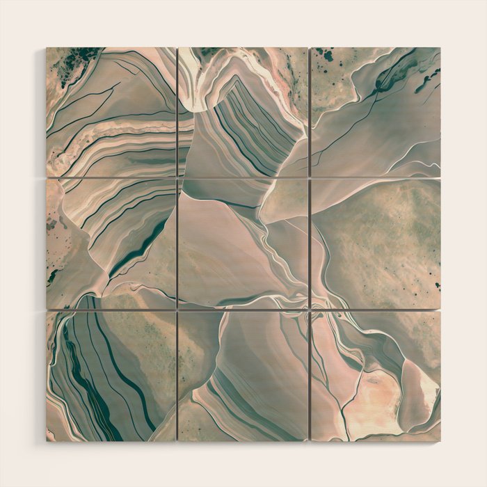 Agate Glow, Abstract Nature Rocks Photography, Texture Graphic Subdued, Grey Pink Geometric Pattern, Eclectic Contemporary Modern Boho Wood Wall Art Gallery Image 1