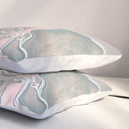 Agate Glow, Abstract Nature Rocks Photography, Texture Graphic Subdued, Grey Pink Geometric Pattern, Eclectic Contemporary Modern Boho Pillow Sham Gallery Image 3