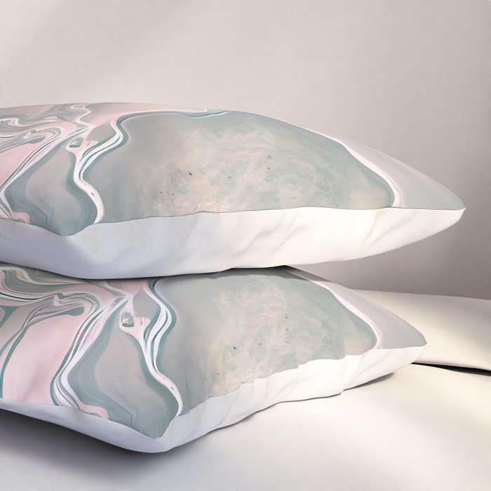 Agate Glow, Abstract Nature Rocks Photography, Texture Graphic Subdued, Grey Pink Geometric Pattern, Eclectic Contemporary Modern Boho Pillow Sham Gallery Image 3