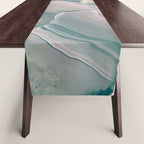Agate Glow, Abstract Nature Rocks Photography, Texture Graphic Subdued, Grey Pink Geometric Pattern, Eclectic Contemporary Modern Boho Table Runner Gallery Image 1