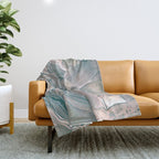 Agate Glow, Abstract Nature Rocks Photography, Texture Graphic Subdued, Grey Pink Geometric Pattern, Eclectic Contemporary Modern Boho Throw Blanket Gallery Image 1