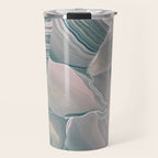 Agate Glow, Abstract Nature Rocks Photography, Texture Graphic Subdued, Grey Pink Geometric Pattern, Eclectic Contemporary Modern Boho Travel Mug Gallery Image 1