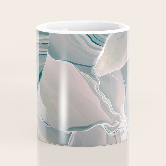 Agate Glow, Abstract Nature Rocks Photography, Texture Graphic Subdued, Grey Pink Geometric Pattern, Eclectic Contemporary Modern Boho Coffee Mug Gallery Image 4