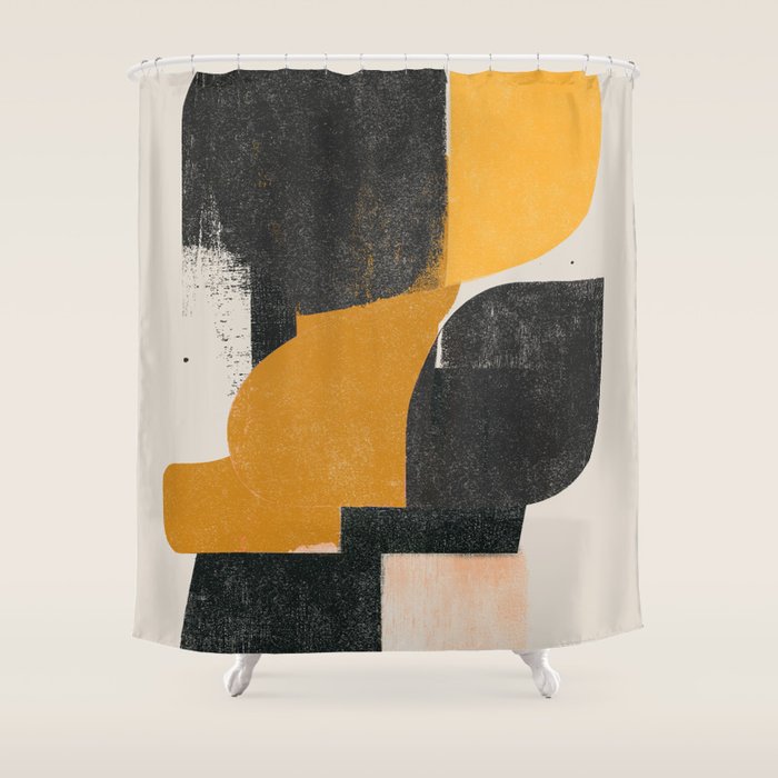  Mid Century Modern Organic Shower Curtain Gallery Image 1