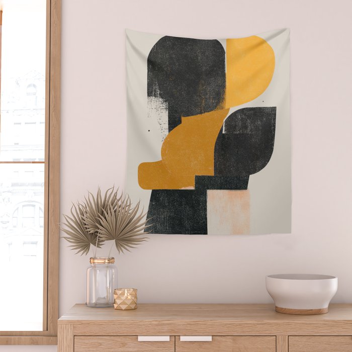 Mid Century Modern Organic Wall Tapestry Gallery Image 2