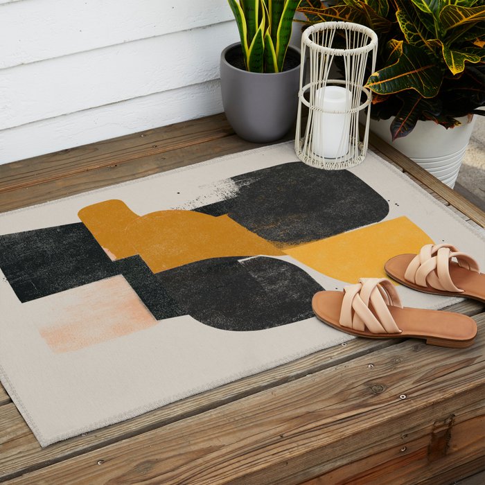  Mid Century Modern Organic Outdoor Rug Gallery Image 2